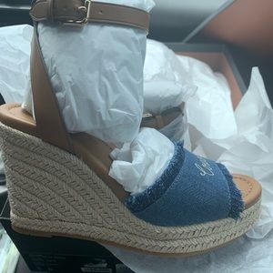 Brand new Coach Kelley Denim Wedge